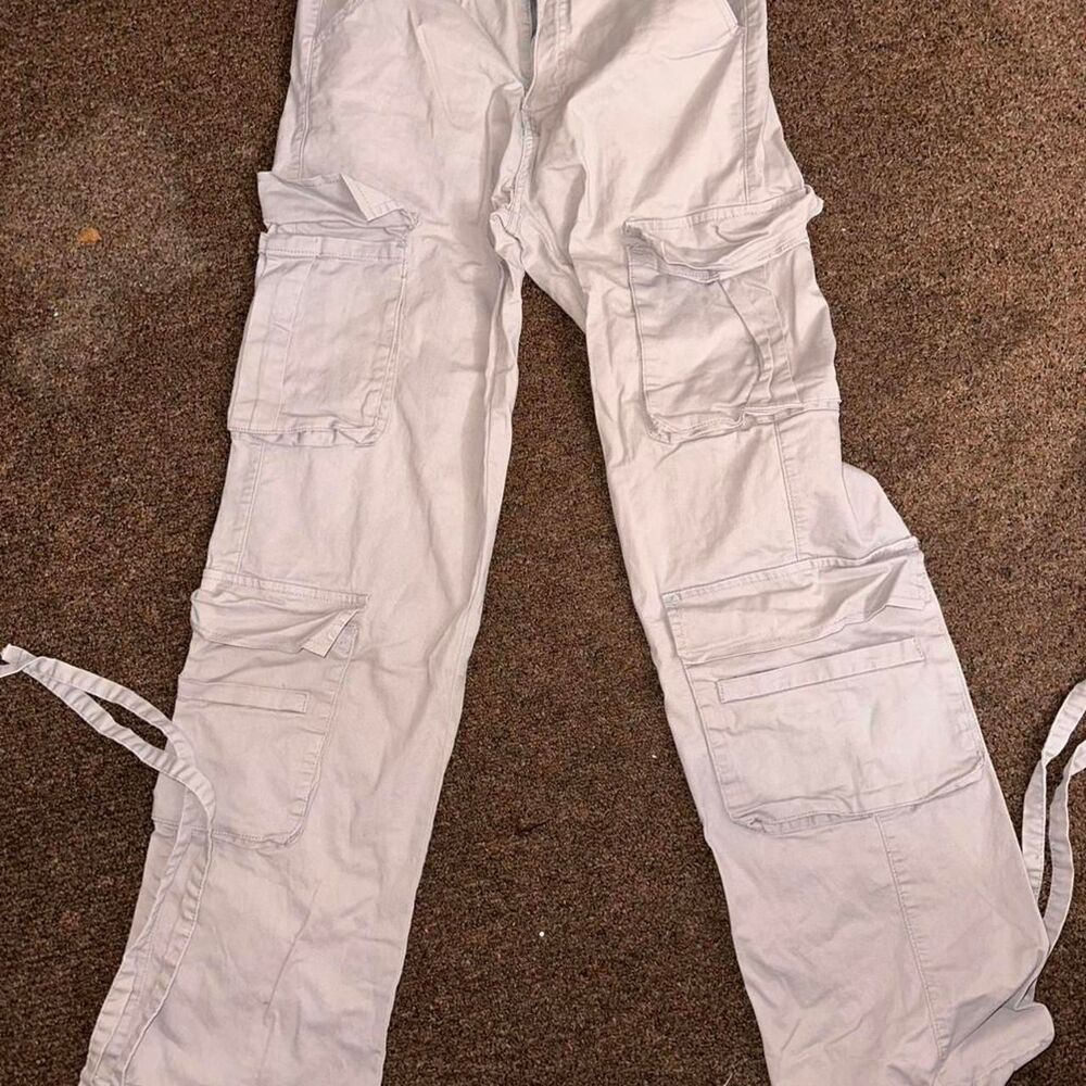 Unbranded Women's Grey and Cream Trousers